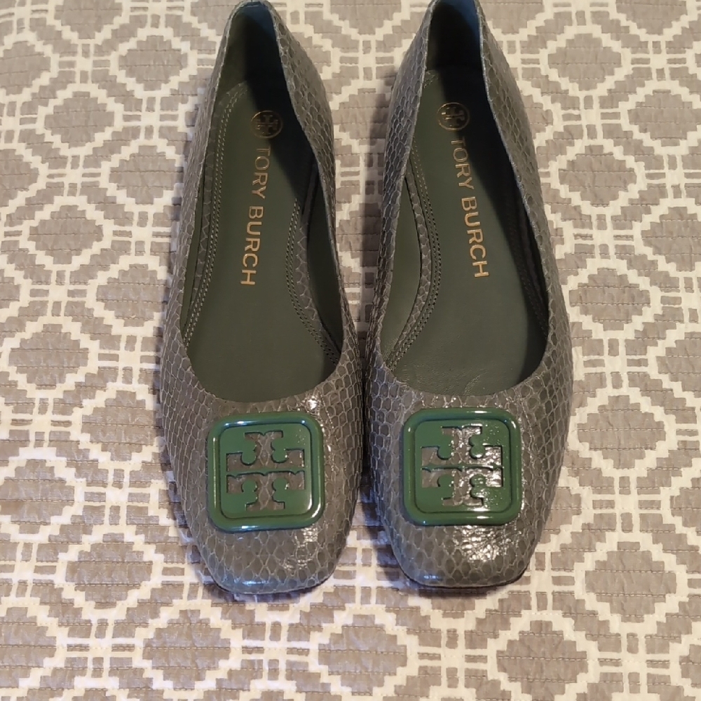 Tory Burch Gray and Green Women's Shoes
